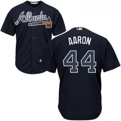 Authentic MLB Atlanta Braves Hank Aaron Replica Stitched Jersey